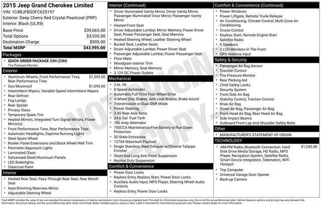 2015 Jeep Grand Cherokee Limited