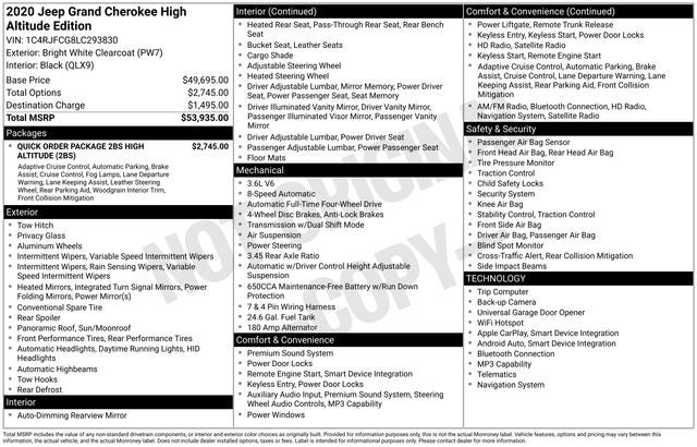 2020 Jeep Grand Cherokee High Altitude