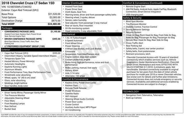 2018 Chevrolet Cruze LT