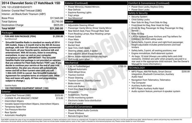 2014 Chevrolet Sonic LT