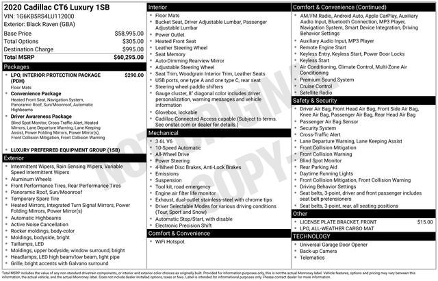 2020 Cadillac CT6 3.6L Luxury