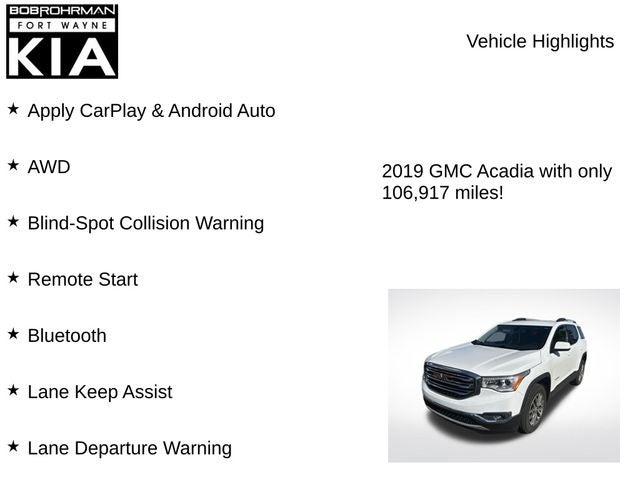 2019 GMC Acadia SLE-2