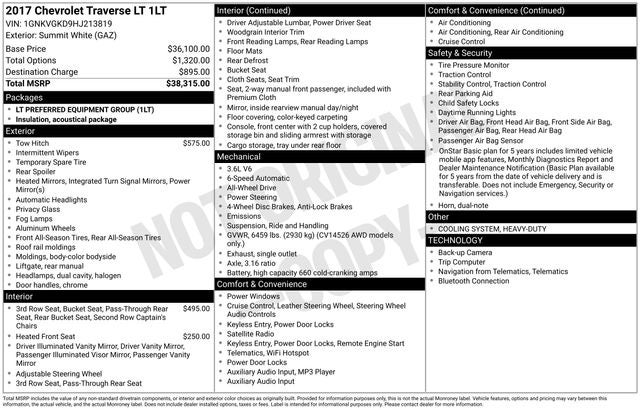 2017 Chevrolet Traverse LT 1LT