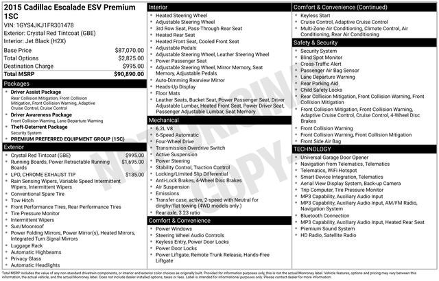 2015 Cadillac Escalade ESV Premium
