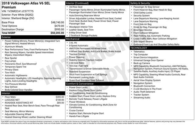 2018 Volkswagen Atlas SEL Premium 4Motion