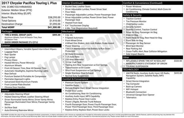 2017 Chrysler Pacifica Touring L Plus