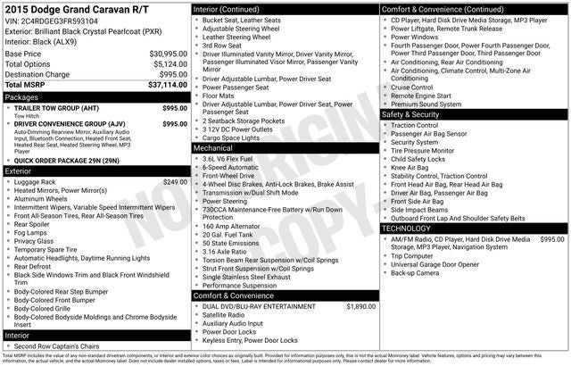 2015 Dodge Grand Caravan R/T