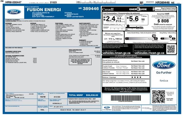 2017 Ford Fusion Energi SE Luxury