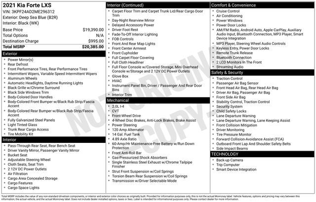 2021 Kia Forte LXS