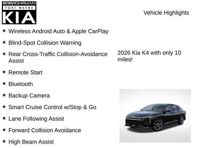 2026 Kia K4 LXS