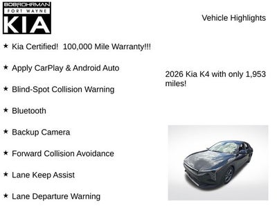 2026 Kia K4 LXS