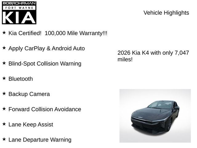 2026 Kia K4 LXS