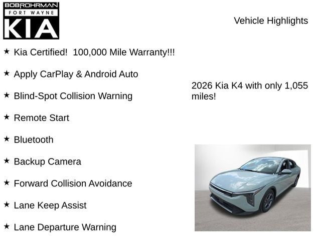 2026 Kia K4 LXS