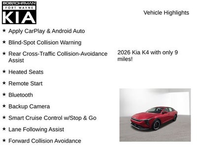 2026 Kia K4 EX
