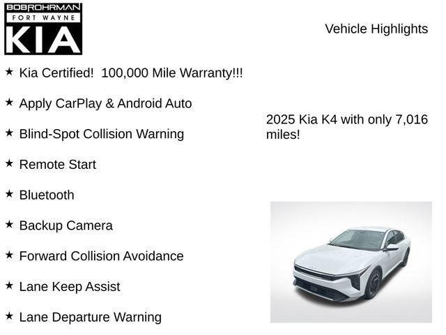 2025 Kia K4 EX