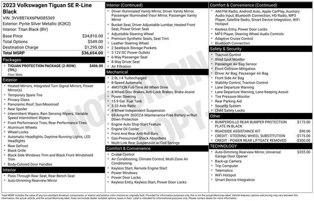 2023 Volkswagen Tiguan 2.0T SE R-Line Black