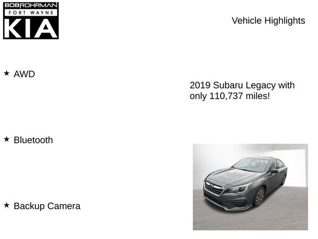 2019 Subaru Legacy 2.5i