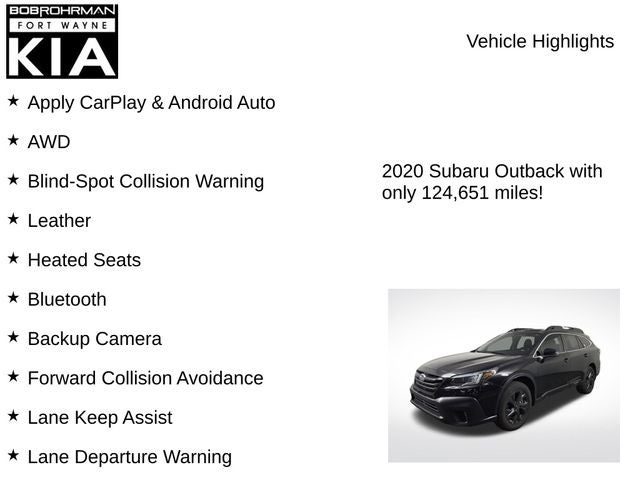2020 Subaru Outback Onyx Edition XT
