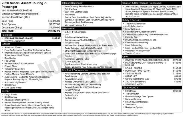 2020 Subaru Ascent Touring