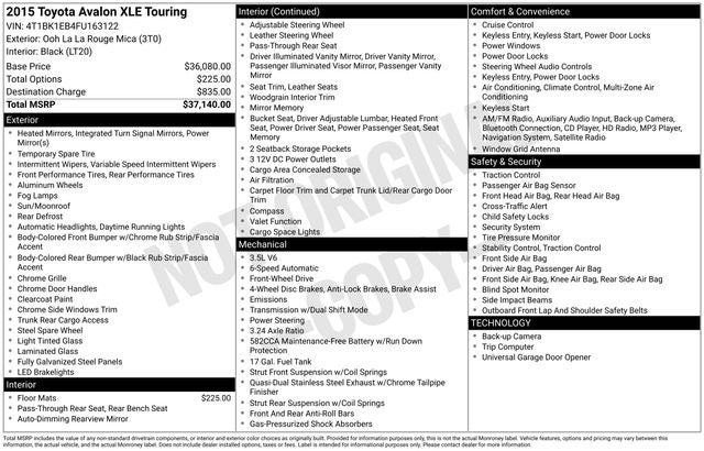 2015 Toyota Avalon Limited