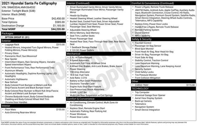 2021 Hyundai Santa Fe Calligraphy