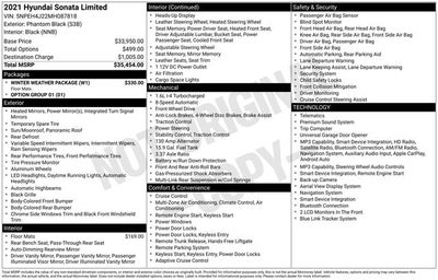 2021 Hyundai Sonata Limited