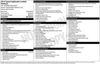 2014 Toyota Highlander Limited Platinum V6