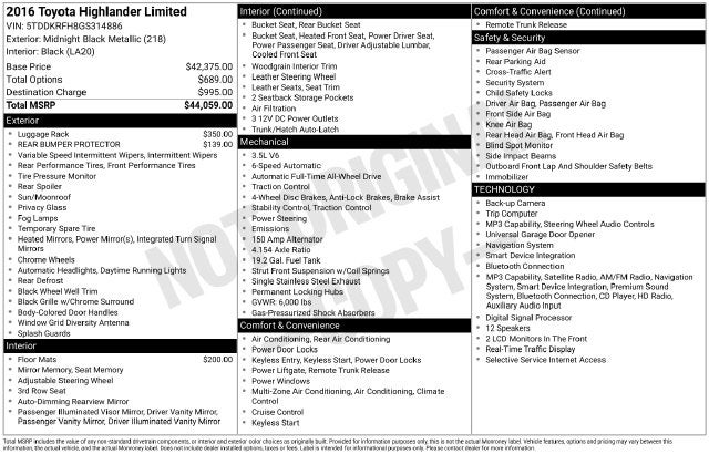 2016 Toyota Highlander Limited