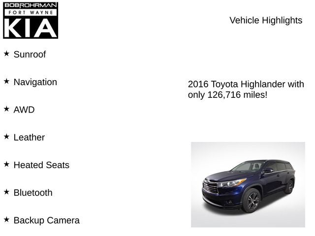 2016 Toyota Highlander XLE V6