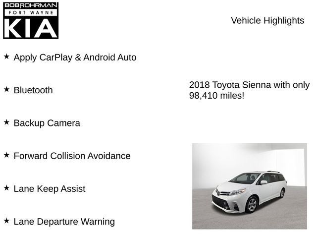 2018 Toyota Sienna LE 8 Passenger