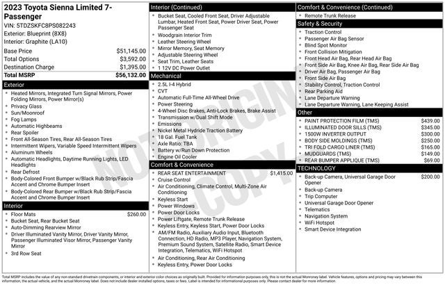 2023 Toyota Sienna Limited 7 Passenger