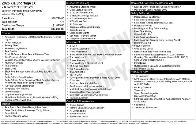 2026 Kia Sportage LX