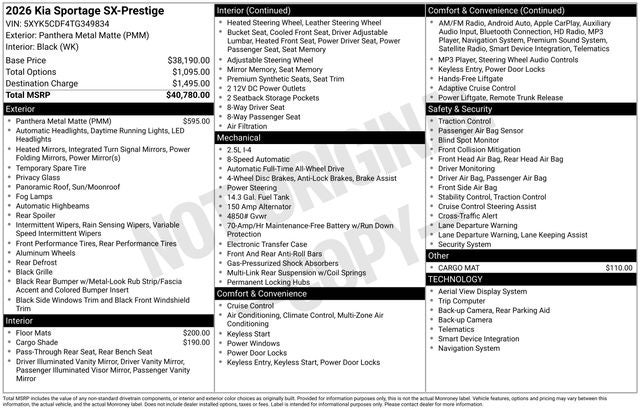 2026 Kia Sportage SX-Prestige