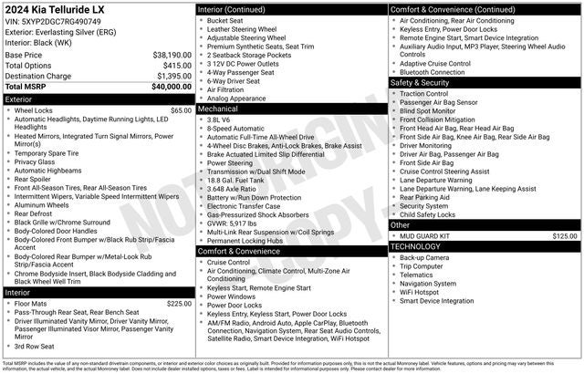 2024 Kia Telluride LX
