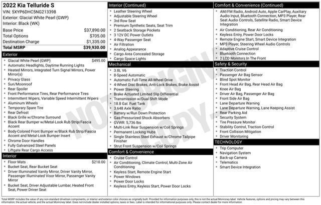 2022 Kia Telluride S