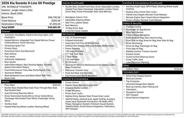 2026 Kia Sorento X-Line SX Prestige