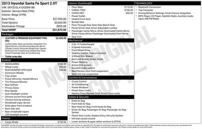 2013 Hyundai Santa Fe Sport 2.0L Turbo