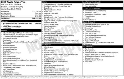 2018 Toyota Prius c Two