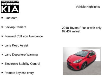2018 Toyota Prius c Two
