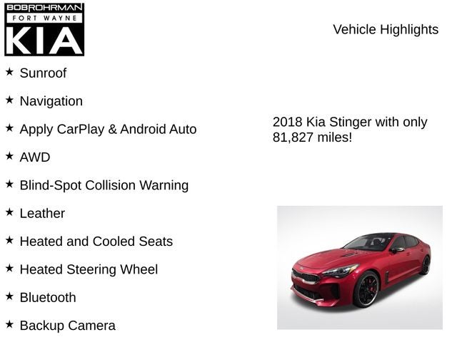 2018 Kia Stinger GT2