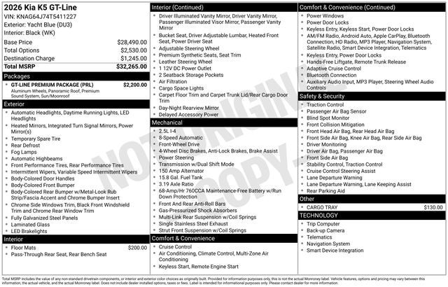 2026 Kia K5 GT-Line Premium