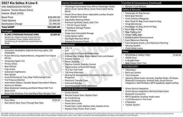2027 Kia Seltos X-Line S