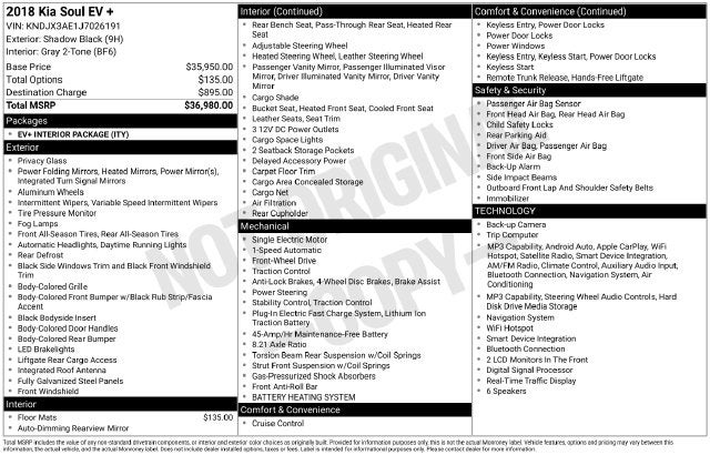 2018 Kia Soul EV Plus