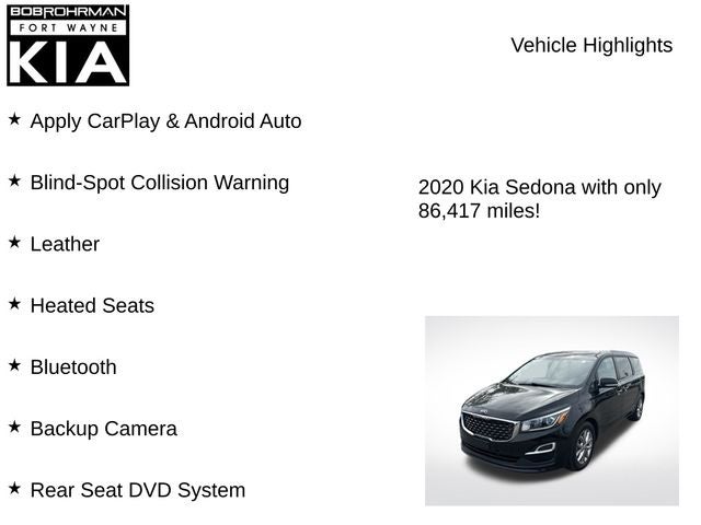 2020 Kia Sedona EX
