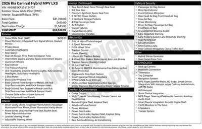 2026 Kia Carnival Hybrid LXS