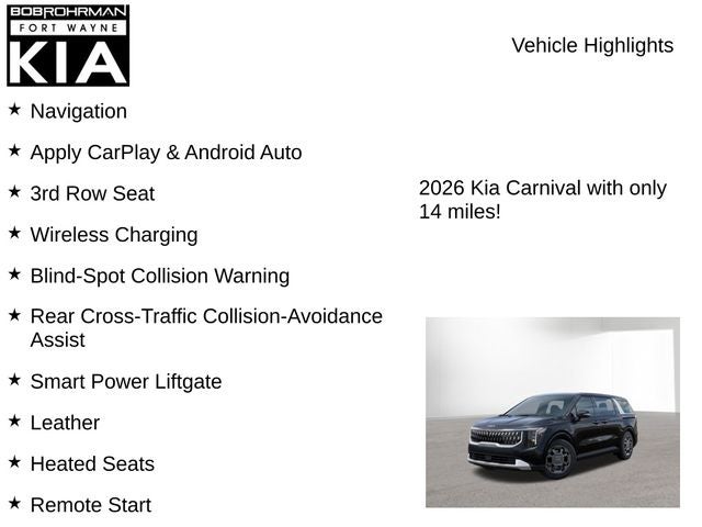 2026 Kia Carnival Hybrid EX