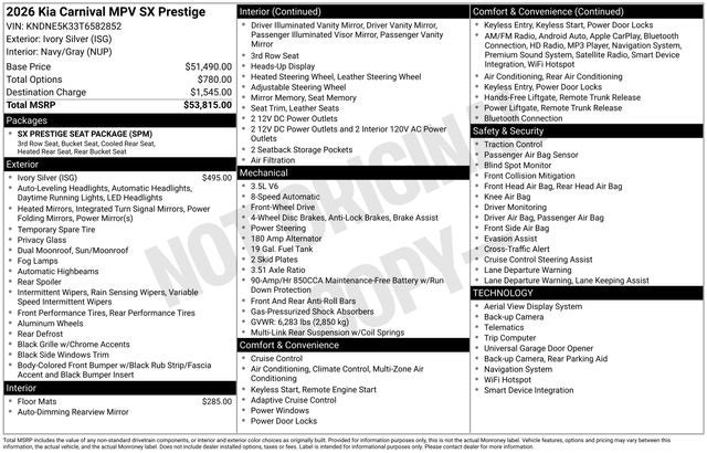 2026 Kia Carnival SX Prestige