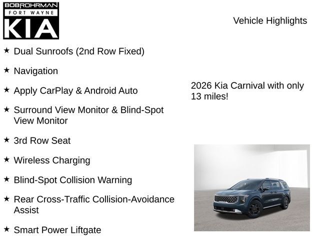 2026 Kia Carnival Hybrid SX
