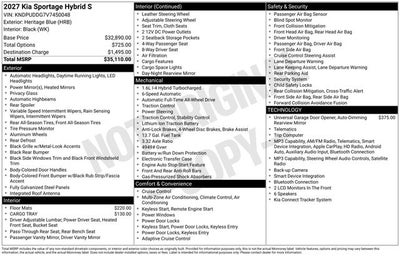 2027 Kia Sportage Hybrid S