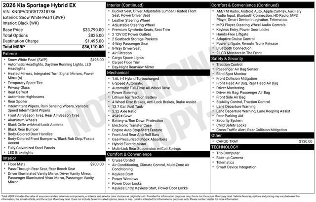 2026 Kia Sportage Hybrid EX